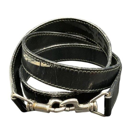 Coach Black Leather Bag Strap with Silver Hardware - Picture 2 of 3